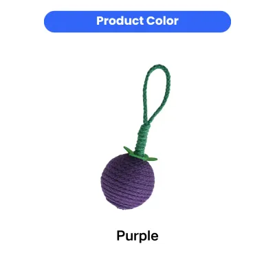  purple cotton rope grape ball cat toy color option lightweight cat toy