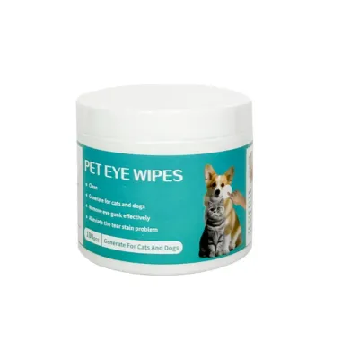 Pet Eye Wipes 100pcs Jar – Dog Cat Eye Cleaning Wipes Bulk Supply | Petfairs pet eye wipes jar 100pcs bulk eye cleaning wipes for dogs and cats white background