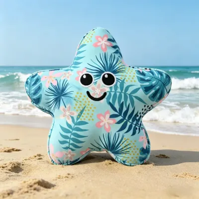 Starfish Dog Toy Plush Interactive Chew Toy Beach Theme Wholesale Petfairs starfish dog toy plush interactive chew toy tropical beach pet toy durable bulk