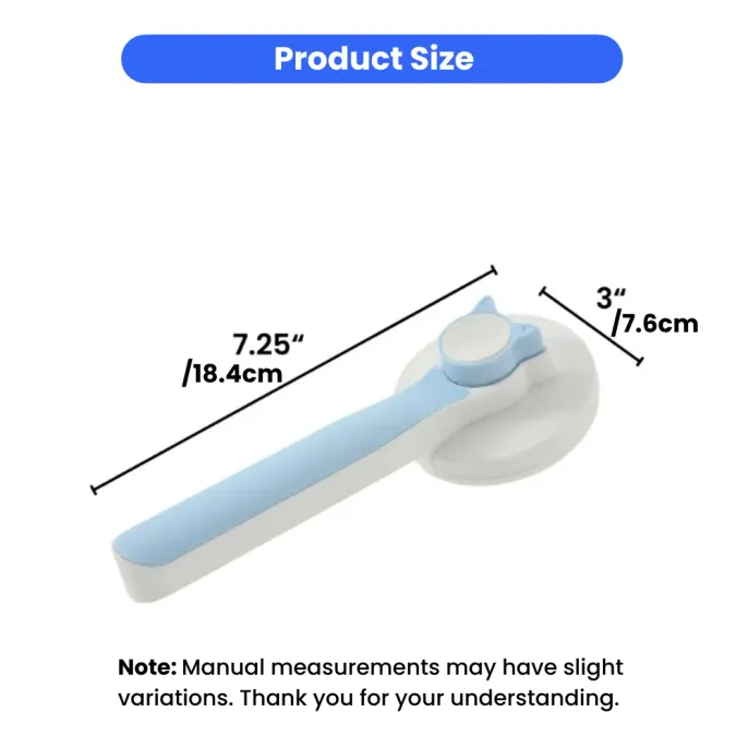 Product size diagram showing the brush measures 7.25 inches in length and 3 inches in width.
