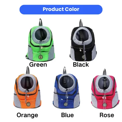 pet-backpack-carrier-available-colors A collection of pet backpack carriers in five colors: Green, Black, Orange, Blue, and Rose.