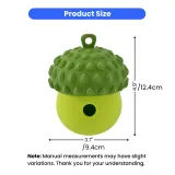 Dimensional diagram of the silicone dog toy showing a height of 4.9 inches (12.4cm) and a width of 3.7 inches (9.4cm).