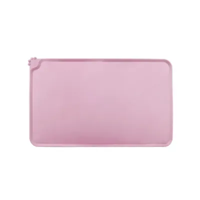 pink-silicone-pet-placemat-for-cats-dogs A soft pink waterproof silicone placemat for pets made from durable, non-toxic food-grade material.