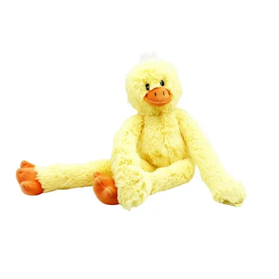 Long-Arm-Yellow-Duck-Plush-Dog-Toy-White-Background A high-resolution studio shot of the long-arm plush duck dog toy isolated on a white background.