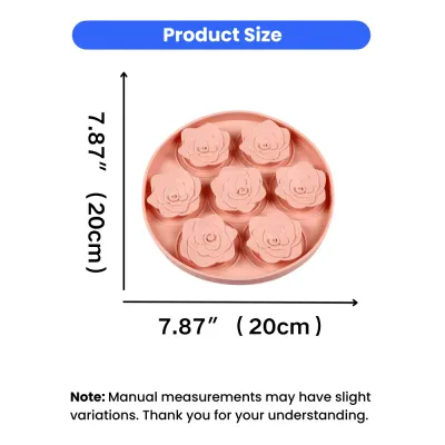 Dimensions of the Floral Dog Lick Mat Top-view diagram of a pink succulent dog lick mat showing dimensions of 7.87 inches or 20cm in diameter.
