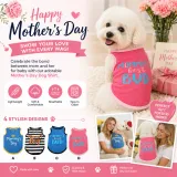 Mother's Day Pet Clothing Features Infographic Infographic showing four dog shirt designs and highlighting lightweight breathable and easy to clean features