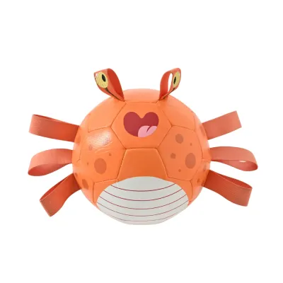Crab Soccer Dog Toy Wholesale Durable Interactive Dog Ball Orange crab soccer dog toy made of PU material with yarn-wound liner for interactive chewing and chasing play