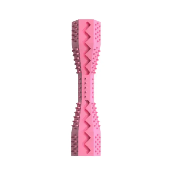 Rose red interactive pet toy with a hollow center for treat-loading.