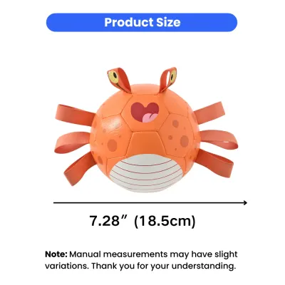 Crab Soccer Dog Toy Size Chart 7.28 Inch Durable Dog Ball Size reference of crab soccer dog toy measuring 7.28 inches 18.5cm suitable for small medium and large dogs