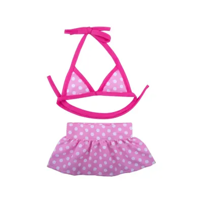 Pink Dot Dog Bikini Set Cute Polka Dot Pet Summer Swimsuit Pink dot dog bikini swimsuit polka dot pet beach clothes two piece summer dog apparel