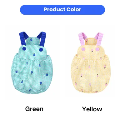 Cute Dog Suspender Dress Color Options | Petfairs Green and yellow gingham dog suspender dress color options for small dogs