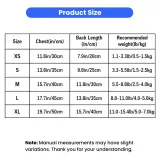 Size chart for strawberry pet summer dress for cats and small dogs