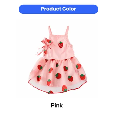 Pink strawberry mesh pet dress for cats and small dogs wholesale supplier