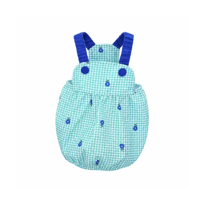 Green Gingham Dog Suspender Dress Wholesale | Petfairs Green gingham suspender dog dress with floral embroidery for small dogs
