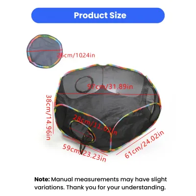 Octagonal Pet Playpen Size Details Measurement diagram for an eight sided mesh pet playpen with wide diameter and multiple mesh panels