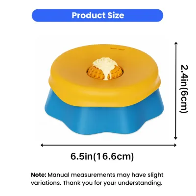 Silicone Dog Slow Feeder Bowl Size and Dimensions Silicone slow feeder bowl size chart showing 6.5 inch width and 2.4 inch height for dogs