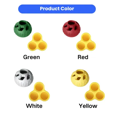 Multi-color silicone frozen treat dog toys in green, red, white, and yellow for wholesale pet supplies