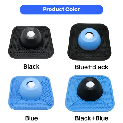 Silicone anti slip dog licking bowl available in black blue and dual color options for pet feeding accessories wholesale