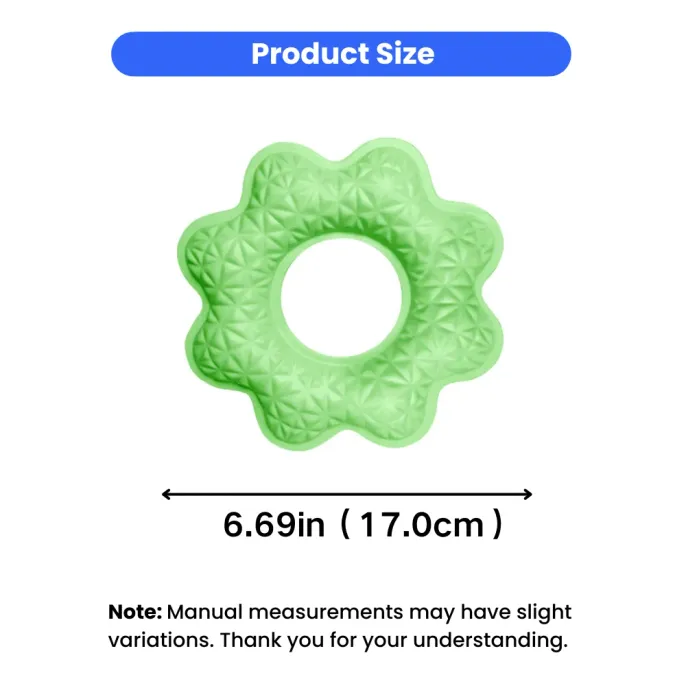 Dog Interactive Frisbee Toy Size Guide 6.69in Size chart of floating dog frisbee toy measuring 6.69 inches (17cm) wide