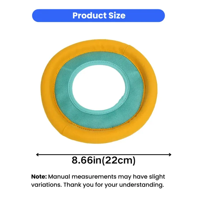 8.66 Inch Floating Dog Flying Disc Toy Size Guide Size chart of floating dog frisbee toy measuring 8.66 inches suitable for medium and large dogs