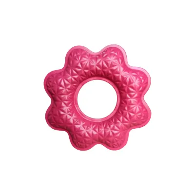Pink Floating Dog Frisbee Toy for Interactive Play Pink textured floating dog frisbee toy for chewing and fetch training