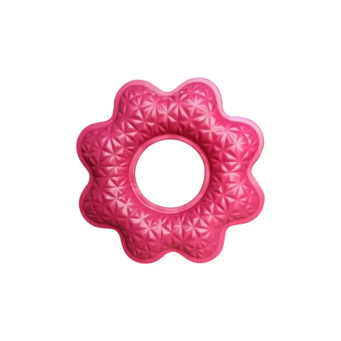 Pink Floating Dog Frisbee Toy for Interactive Play Pink textured floating dog frisbee toy for chewing and fetch training
