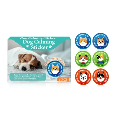 Dog Calming Sticker with Plant Essential Oil Beads for Stress Relief Dog calming sticker pack with plant essential oil beads designed for reducing stress and anxiety in dogs