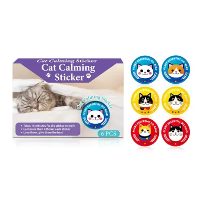 Cat Calming Sticker with Plant Essential Oil Beads for Anxiety Relief Cat calming sticker pack with plant essential oil beads designed to help reduce anxiety and stress for indoor cats