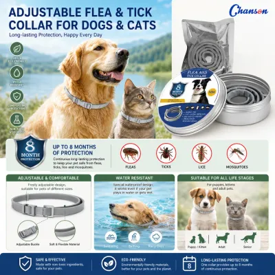 Waterproof Flea and Tick Collar for Dogs and Cats with 8 Month Protection | Petfairs Waterproof adjustable flea and tick collar for dogs and cats with up to 8 months protection against fleas ticks lice and mosquitoes
