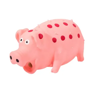 Pink Latex Pig Squeaky Dog Toy Wholesale Pink latex pig squeaky dog toy for puppies and small dogs with soft chewable design