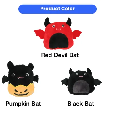 Halloween Catnip Plush Toy Color Options Halloween catnip plush toy color options including red devil bat, pumpkin bat, and black bat