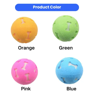 Color Options for TPR Dog Rubber Elastic Ball Toys Multi-color TPR dog chew ball toys in orange, green, pink, and blue for pets