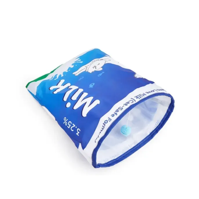 Blue Crinkle Sound Cat Tunnel Toy for Indoor Cats Blue crinkle cat tunnel toy with hanging teaser ball for playful indoor cats