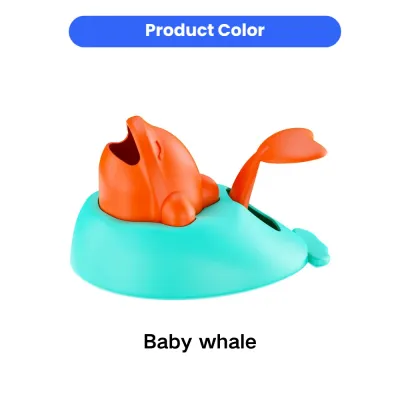 Interactive Baby Whale Pet Treat Launcher Toy Color Display Baby whale shaped interactive pet treat launcher toy for cats and dogs in orange and blue color