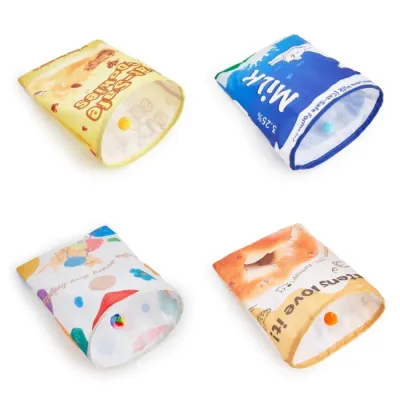 Crinkle Cat Tunnel Toy with Hanging Ball for Indoor Cats Crinkle sound cat tunnel toy with hanging plush ball for interactive indoor cat play
