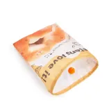 Orange Crinkle Cat Tunnel Toy for Interactive Cat Play Orange crinkle cat tunnel toy with built-in hanging ball for indoor cat enrichment