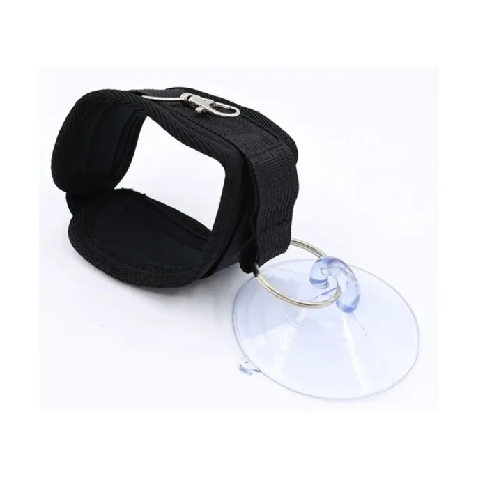 Black Pet Grooming Bath Fixing Strap with Suction Cup Black pet bathing restraint strap with adjustable design and silicone suction cup