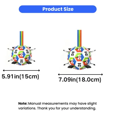 World cup style dog soccer toy sizes 5.91 inch and 7.09 inch for interactive outdoor training