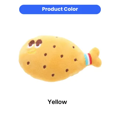 Yellow Chicken Leg Cat Toy Color Display | Petfairs Yellow chicken leg plush cat toy color display for wholesale pet toy collection