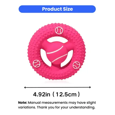 4.92 inch textured latex dog flying disc toy for medium and large dogs