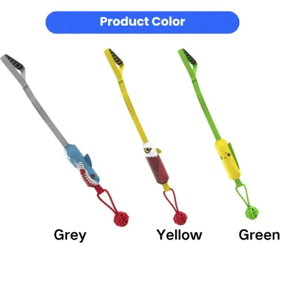 Interactive Squeaky Tug Dog Toy Color Options Interactive squeaky dog tug toys in shark, eagle, and corn styles with rubber handles and rope balls