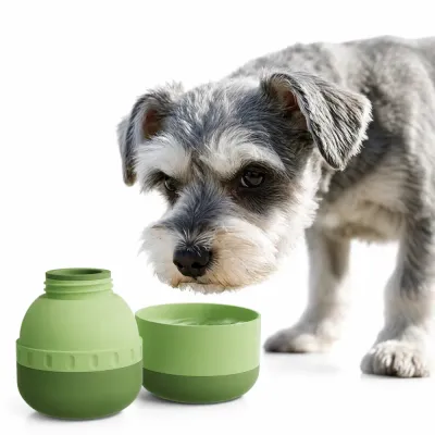 Portable Dog Water Bottle for Outdoor Travel and Walking Portable dog water bottle with detachable drinking bowl for outdoor walking, hiking, travel, and pet hydration