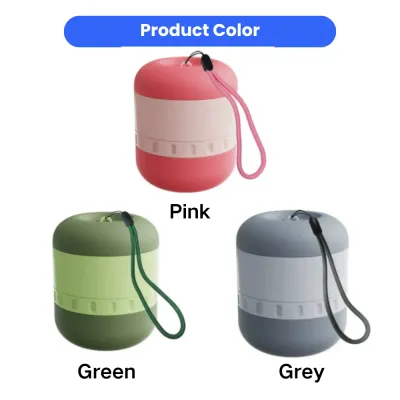 Portable Dog Water Bottle Available in Pink Green and Grey Portable dog water bottle available in pink, green, and grey colors with portable lanyard design