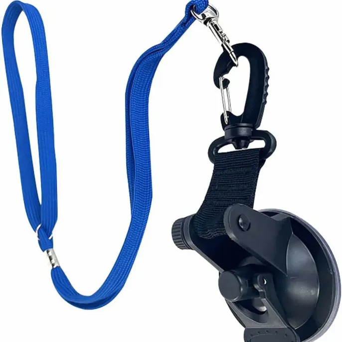 Blue Adjustable Pet Bathing Restraint with Suction Cup Blue pet bathing restraint leash with durable suction cup and adjustable tether for grooming