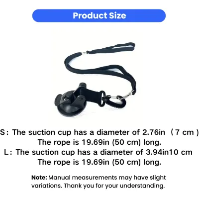 Pet Bathing Restraint Suction Cup Leash Size Guide Size chart of pet bathing restraint leash with suction cup dimensions and rope length measurements