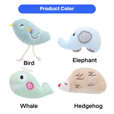 Catnip Plush Toy Styles for Cats Bird, elephant, whale and hedgehog catnip plush toy styles for kittens and cats