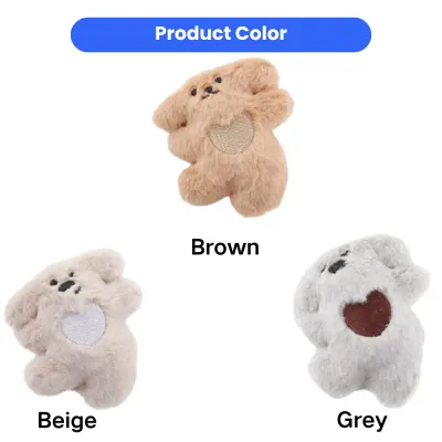 Heart Puppy Catnip Plush Toy Color Options | Brown Beige Grey Heart puppy catnip plush toy available in brown beige and grey color options