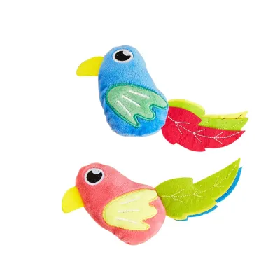 Colorful Simulated Bird Catnip Plush Toy for Cats Colorful simulated bird catnip plush toy for indoor cats with soft plush fabric and feather tail design