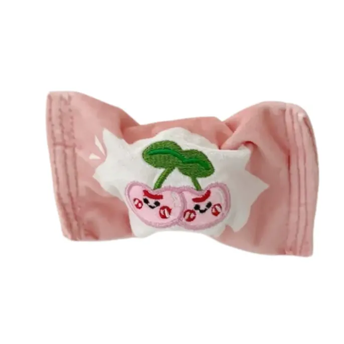 Pink Cherry Squeaky Bounce Ball Dog Toy Pink cherry plush squeaky bounce ball dog toy with soft fabric cover and built-in squeaker