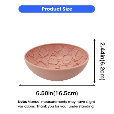 Size dimensions of silicone wobble dog slow feeder bowl for dogs and puppies